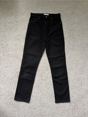 Reformation Black High-Rise Slim Straight Jeans